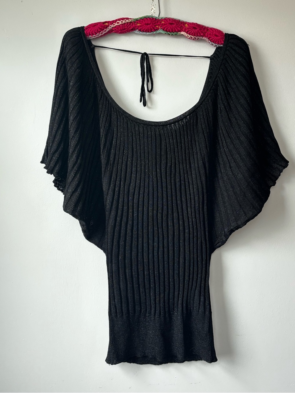 Bebe Ribbed Batwing Tunic Top